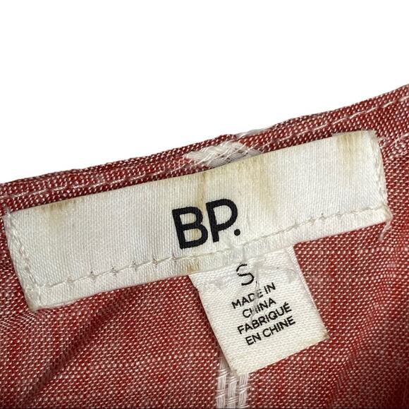 BP. Red Stripe Asymmetrical Peplum Summer Tank Top Small - Picture 3 of 8